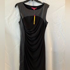 Catherine Malandrino Black and Gray Draped Dress